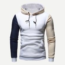 Romwe Men Cut And Sew Panel Hoodie
