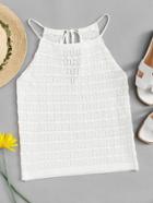 Romwe Tie Back Hollow Knit Top