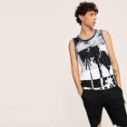 Romwe Guys Tropical Tree Tank Top