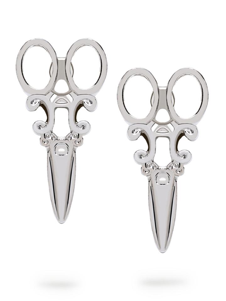 Romwe Silver Scissors Shaped Stud Earrings