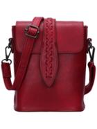 Romwe Burgundy Magnetic Plait Pu Bag