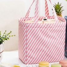 Romwe Striped Drawstring Lunch Storage Bag