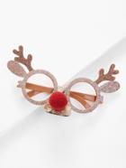Romwe Christmas Elk Horn Glitter Glasses Frame