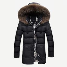 Romwe Men Contrast Tape Solid Hooded Puffer Coat