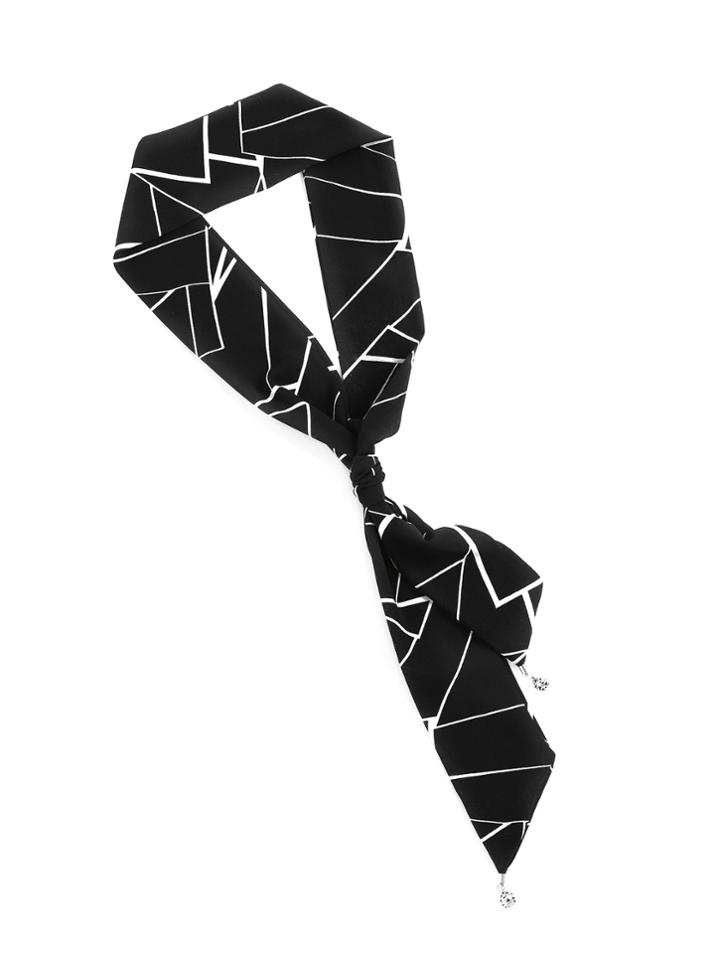 Romwe Geometric Stripe Print Skinny Scarf
