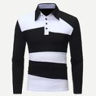 Romwe Men Cut And Sew Panel Polo Shirt