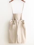 Romwe Apricot Self Tie Roll-up Pocket Overalls
