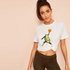 Romwe Cartoon Print T-shirts