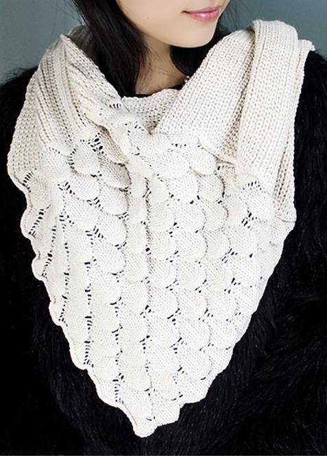 Romwe Hollow Casual White Scarf