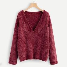 Romwe Cuffed Sleeve Chenille Sweater
