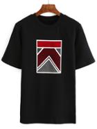 Romwe Geometric Print Black T-shirt