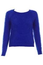 Romwe Blue Mohair Jumper