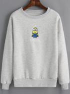 Romwe Minions Print Loose Sweatshirt