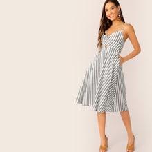 Romwe Twist Front Peekaboo Pocket Side Cami Dress