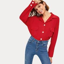 Romwe Button And Pocket Detail Blouse