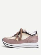Romwe Striped Detail Lace Up Pu Sneakers