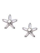Romwe Silver Star Shaped Stud Earrings