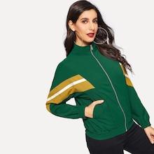Romwe Zip Up Color-block Jacket