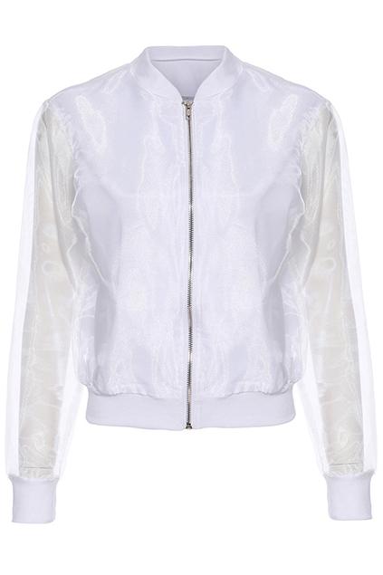Romwe Limited69 Print White Jacket