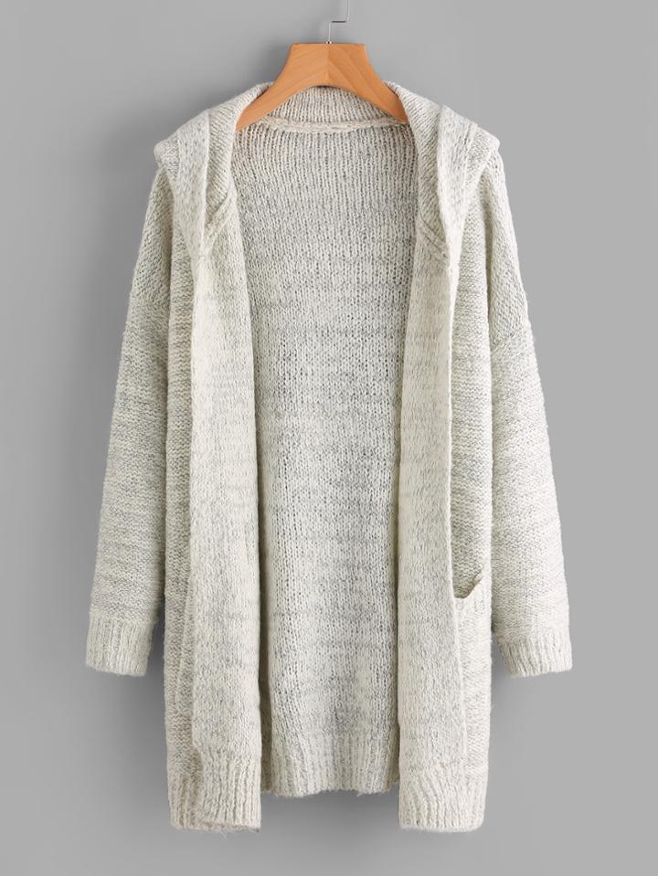 Romwe Dual Pocket Hoodie Sweater Coat