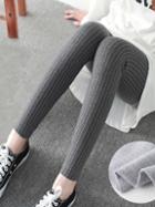 Romwe Vertical Striped Slim Grey Leggings