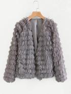 Romwe Tiered Fringe Short Coat