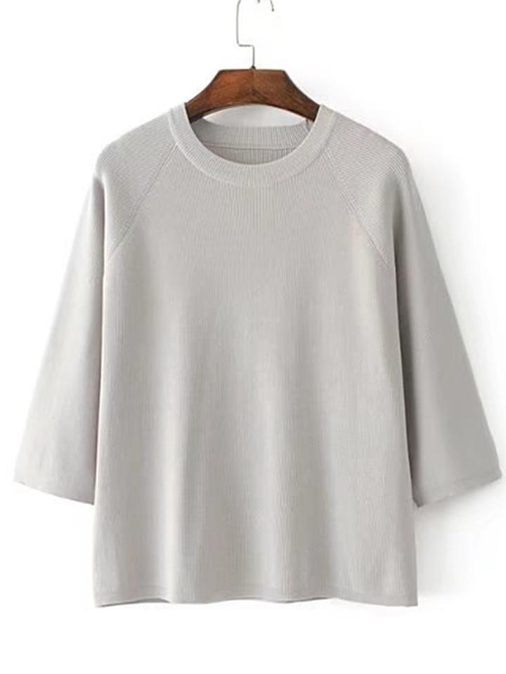Romwe Raglan Sleeve Loose Knitwear