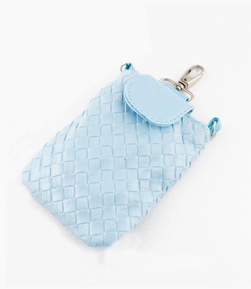 Romwe Blue Pu Leather Braided Clutch Bag