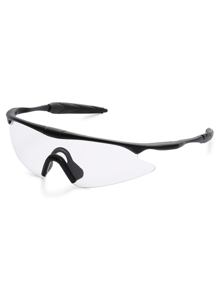 Romwe Black Wrap Clear Lens Motorcycle Glasses