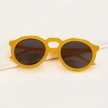 Romwe Two Tone Round Lens Sunglasses