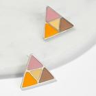 Romwe Color-block Triangle Stud Earrings 1pair