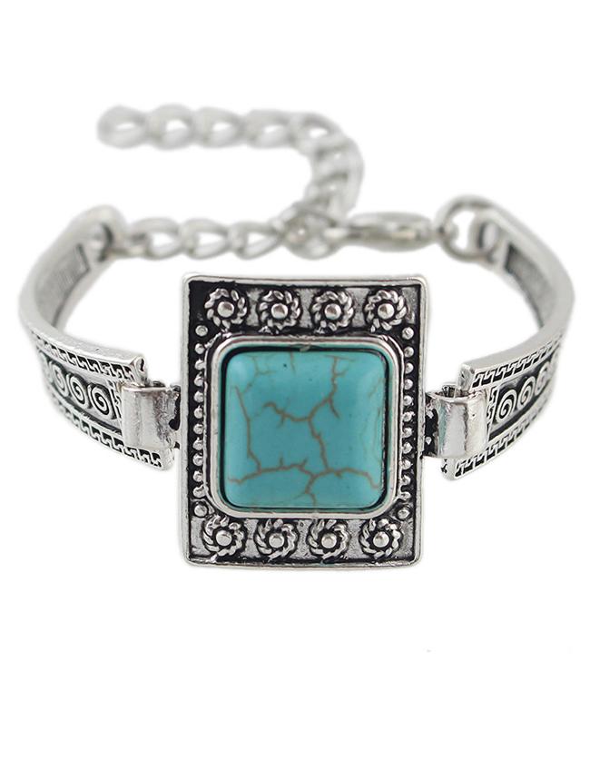 Romwe Big Single Turquoise Adjustable Bracelet