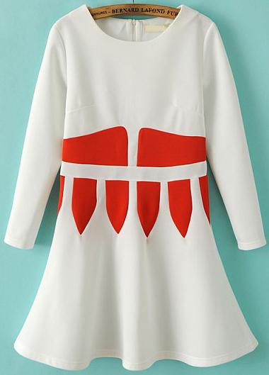 Romwe Geometric Print Flouncing Dress