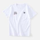 Romwe Men Lucky Cat And Chinese Embroidery Tee