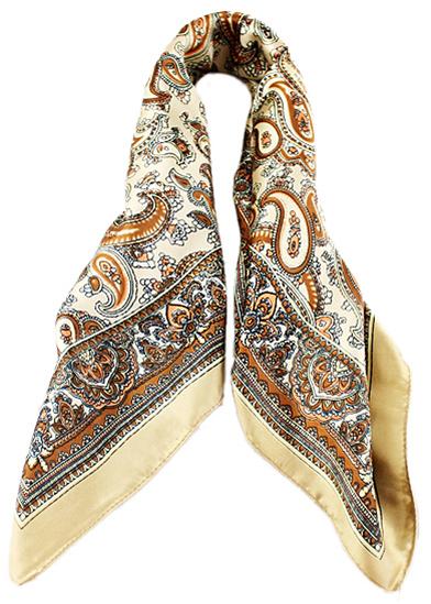Romwe Yellow Vintage Cashews Print Scarves