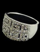Romwe Silver Hollow Diamond Ring