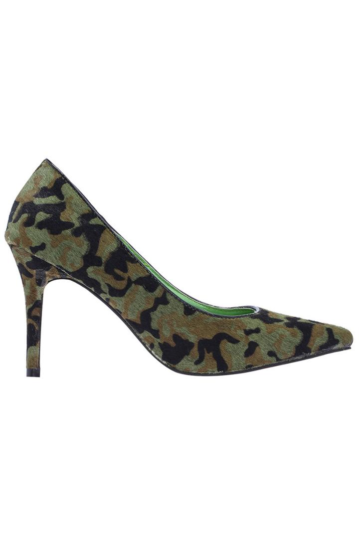 Romwe Romwe Green Camouflage Pumps