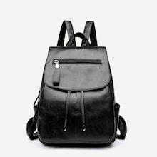 Romwe Zip Front Pu Flap Backpack