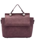 Romwe Pink Zipper Classic Pu Shoulder Bag