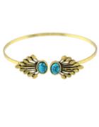 Romwe Turquoise Cuff Thin Bracelet