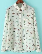 Romwe Insect Print Pocket Blouse