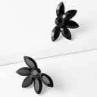 Romwe Half Gemstone Flower Stud Earrings