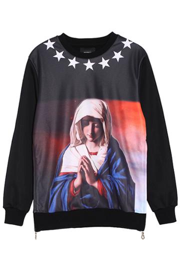 Romwe Madonna & Star Sweatshirt