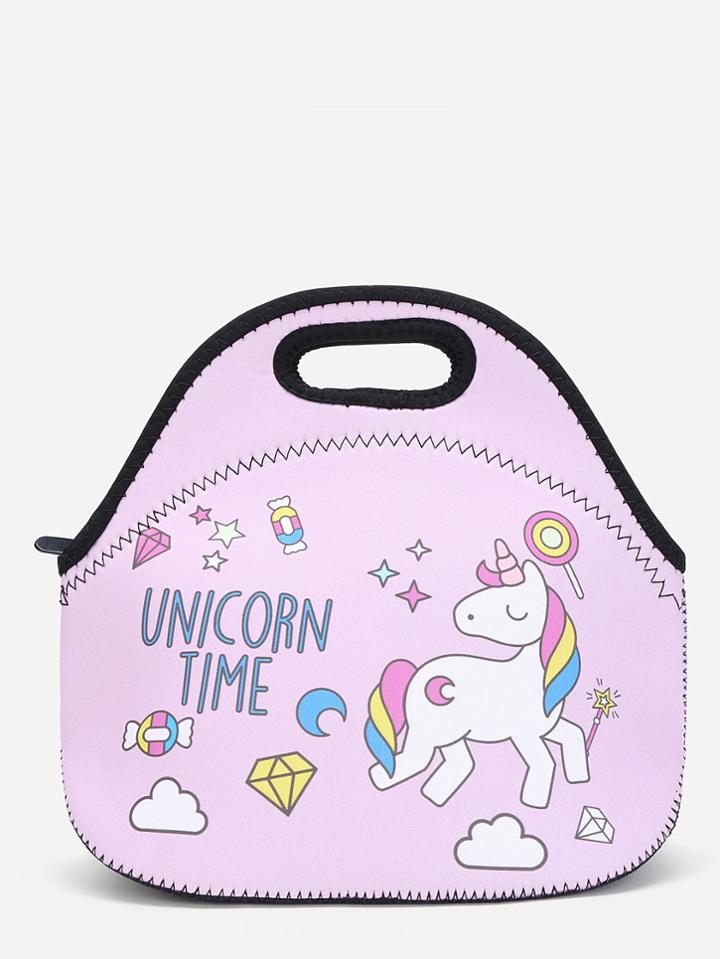 Romwe Horse Print Lunch Bag