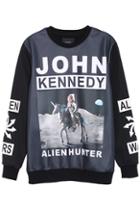 Romwe Alien Hunter Black Sweatshirt