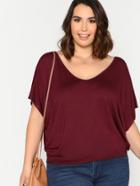 Romwe Cut Out Back Dolman Sleeve Tee