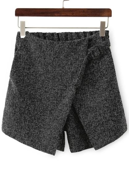 Romwe Overlap Front Skirt Shorts