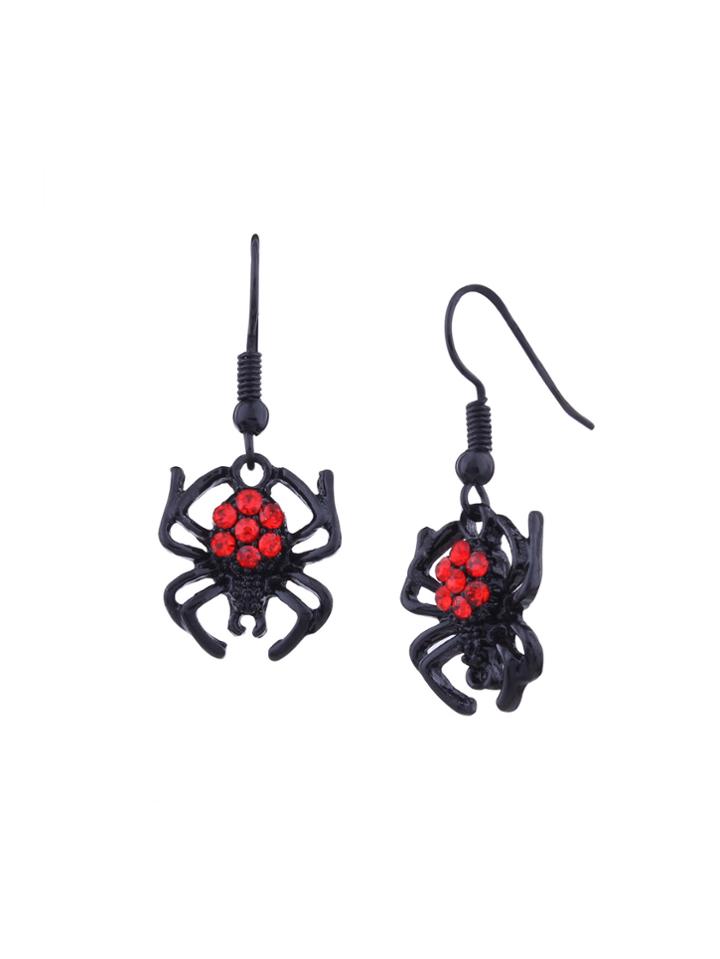 Romwe Spider Design Drop Earrings