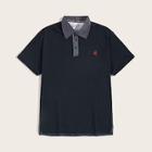 Romwe Guys Embroidered Polo Shirt