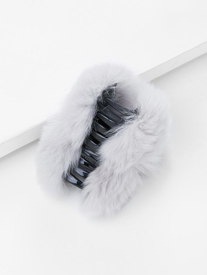 Romwe Faux Fur Hair Clip